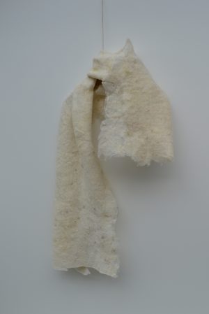 vilten shawl wit naturel felted scarf white naturel